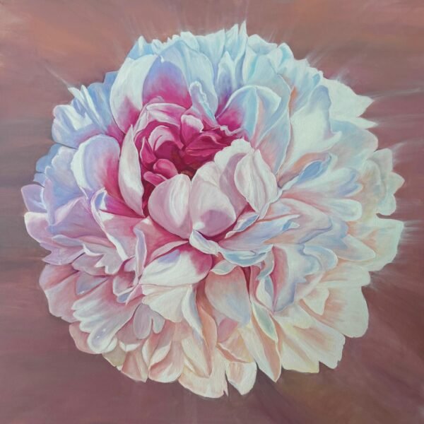 Oil on canvas, big flower, name Whispering Petals
